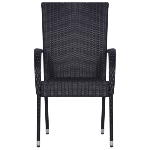 vidaXL 7 Piece Garden Dining Set Black