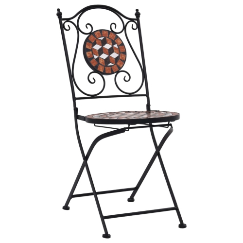vidaXL 3 Piece Mosaic Bistro Set Ceramic Tile Terracotta