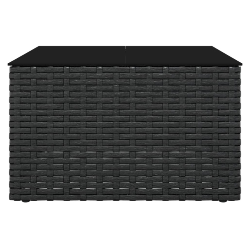 vidaXL 2 Piece Garden Lounge Set with Cushions Black Poly Rattan