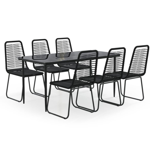 VIDAXL  7 Piece Garden Dining Set In Black