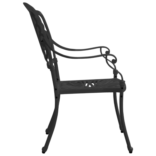 Ensemble bistro de 5 pièces en aluminium moulé noir vidaXL
