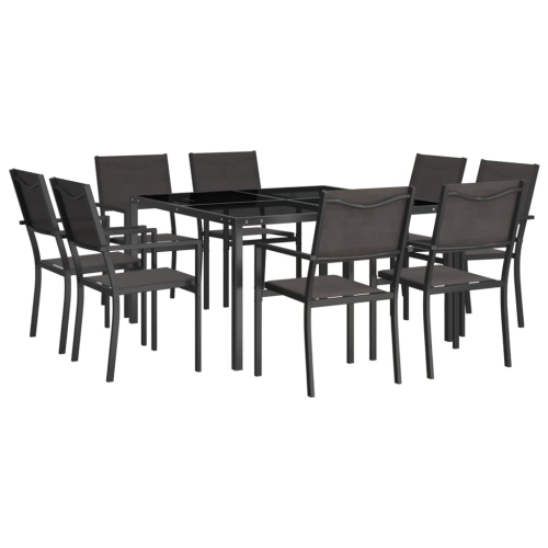 VIDAXL  9 Piece Outdoor Dining Set Steel