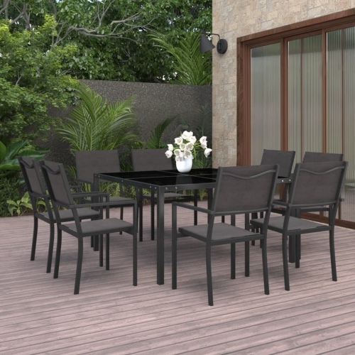 vidaXL 9 Piece Outdoor Dining Set Steel