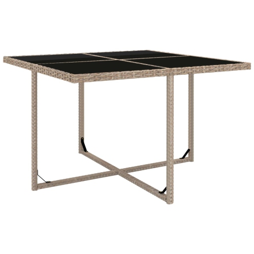 Ensemble de salle à manger d'extérieur de 5 pièces avec coussins en poly rotin beige