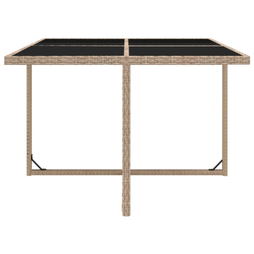 Ensemble de salle à manger d'extérieur de 5 pièces avec coussins en poly rotin beige