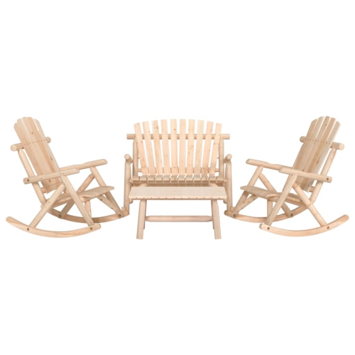 VIDAXL  4 Piece Garden Lounge Set Solid Wood Spruce