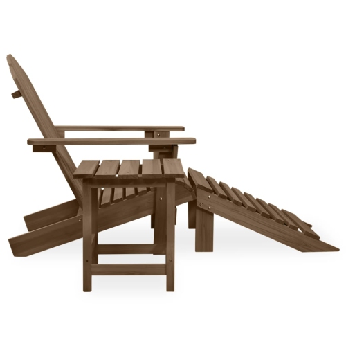 vidaXL Garden Adirondack Chair with Ottoman&Table Solid Fir Wood Brown