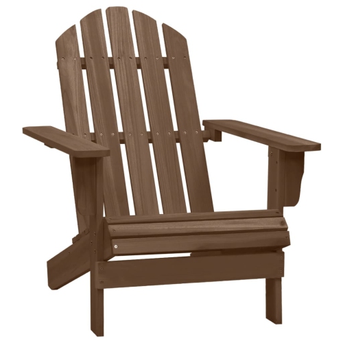vidaXL Garden Adirondack Chair with Ottoman&Table Solid Fir Wood Brown