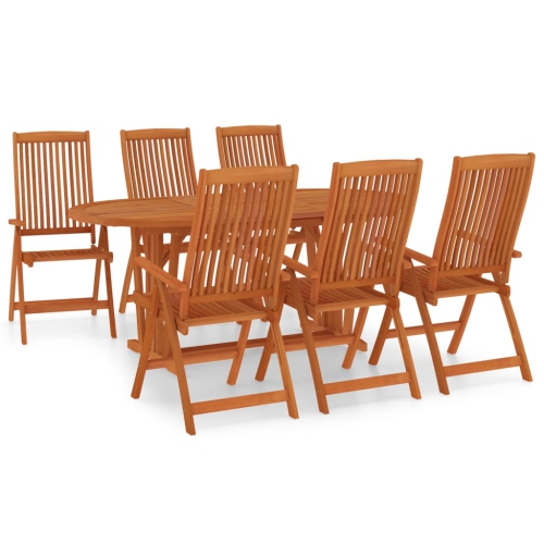 VIDAXL  7 Piece Garden Dining Set Solid Wood Eucalyptus