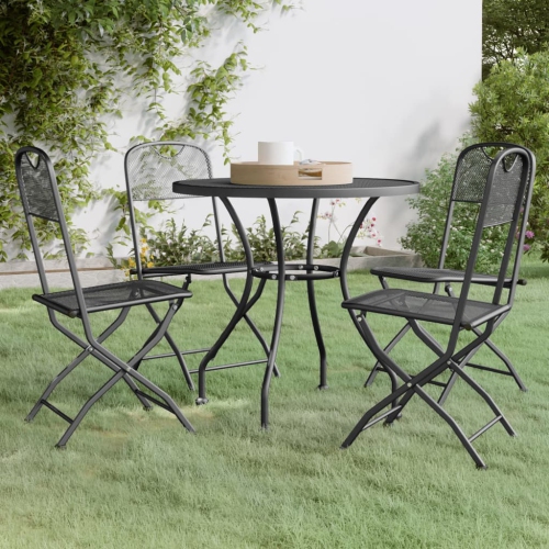 vidaXL 5 Piece Garden Dining Set Expanded Metal Mesh Anthracite