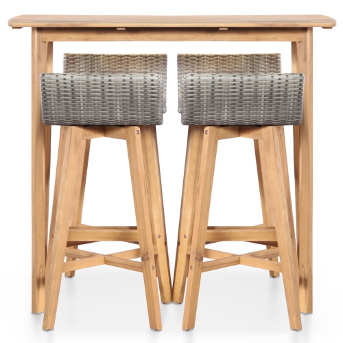 Ensemble de salle à manger d'extérieur de 5 pièces en bois d'acacia massif vidaXL