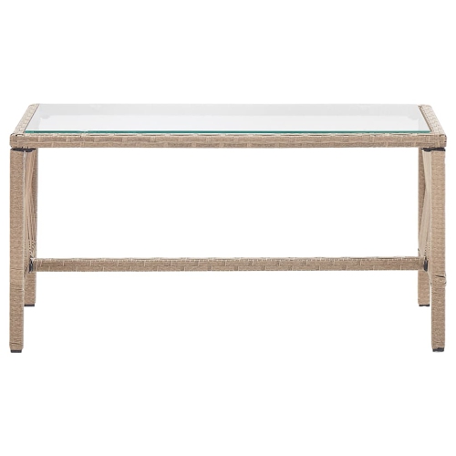 Ensemble de salon de jardin de 4 pièces avec coussin en poly rotin beige vidaXL