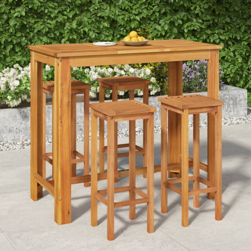 vidaXL 5 Piece Garden Bar Set Solid Wood Acacia