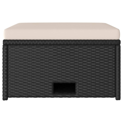 Ensemble patio 4 pièces avec coussins en poly rotin noir vidaXL