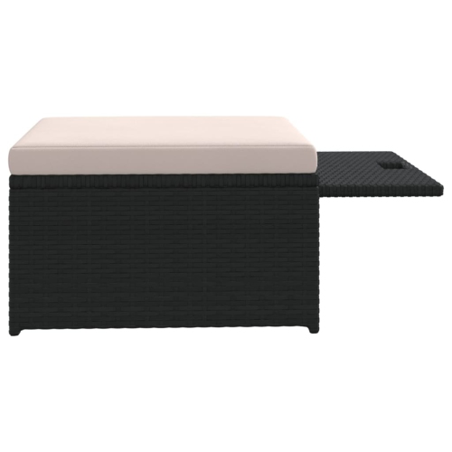 Ensemble patio 4 pièces avec coussins en poly rotin noir vidaXL