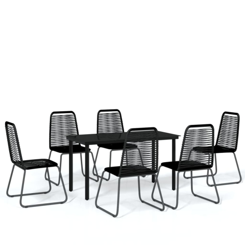 VIDAXL  7 Piece Garden Dining Set In Black