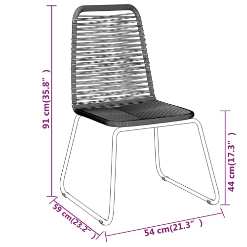 vidaXL 7 Piece Garden Dining Set Black