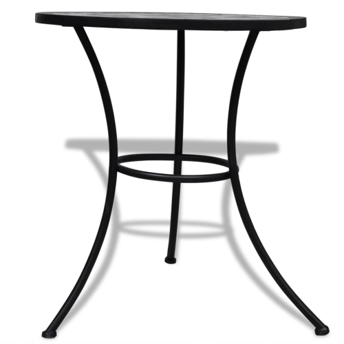 vidaXL 3 Piece Bistro Set Ceramic Tile Black and White