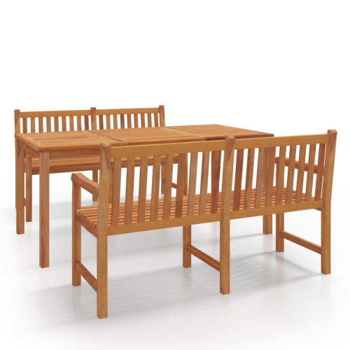 VIDAXL  3 Piece Garden Dining Set Solid Wood Teak