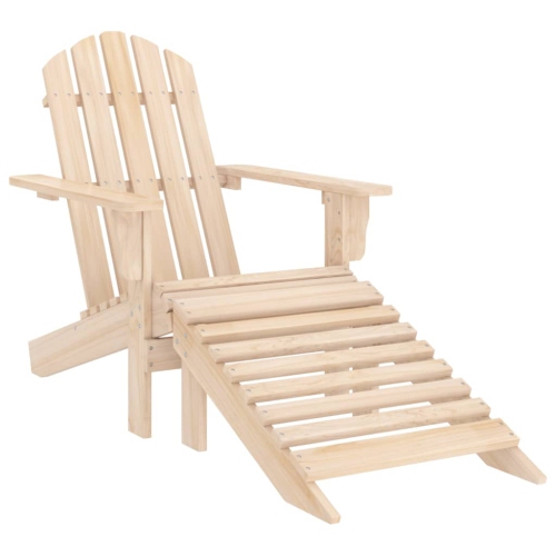 vidaXL Garden Adirondack Chair with Ottoman and Table Solid Fir Wood