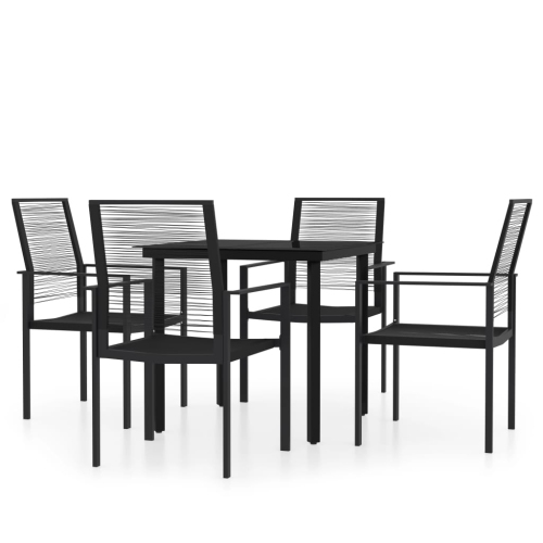 VIDAXL  5 Piece Garden Dining Set In Black