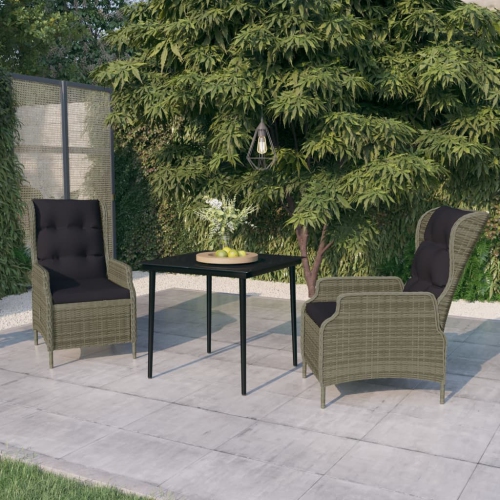 vidaXL 3 Piece Garden Dining Set Brown