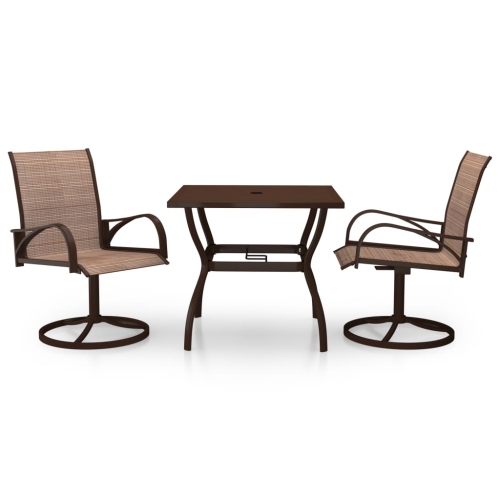 VIDAXL  3 Piece Garden Dining Set Textilene And Steel