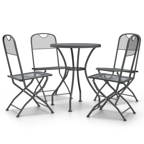 vidaXL 5 Piece Garden Dining Set Expanded Metal Mesh Anthracite
