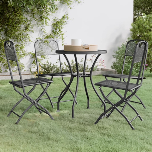 vidaXL 5 Piece Garden Dining Set Expanded Metal Mesh Anthracite
