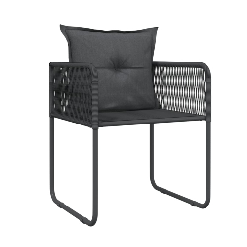 vidaXL 3 Piece Garden Dining Set Black
