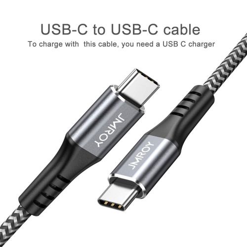 Câble USB-C à USB-C 60 W, paquet de 2 câbles USB-C à chargement rapide 6,6 pi PD QC 3,0, compatible avec Samsung S22/S21/S20 Ultra,