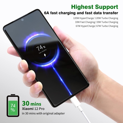 Chargeur Original Xiaomi 120W Hyper Charge + Câble pour 12 et Pro