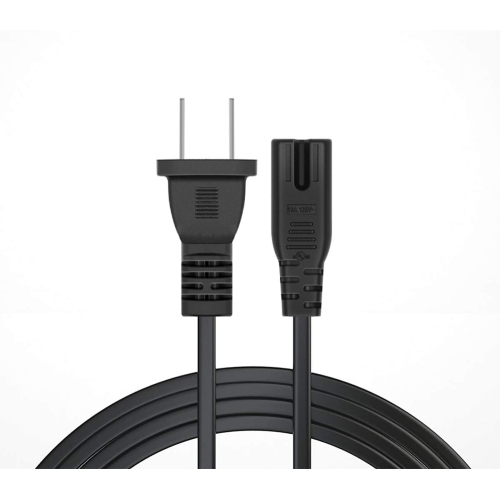 TV Power Cord 6Ft Cable 2 Prong AC Power Cord Charge Adapter PC Laptop for Slim Rounded Power Cable Universal Power