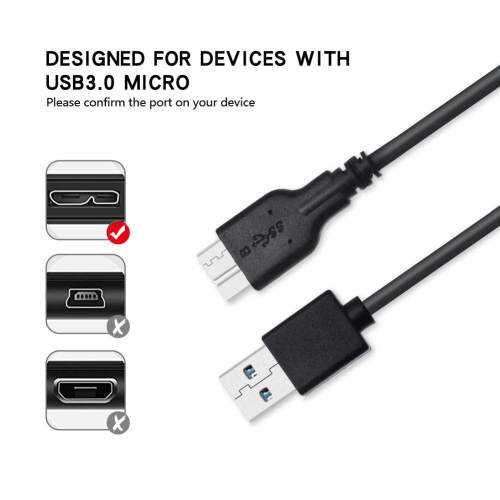 Micro B Cable,USB 3.0 A Male to Micro USB 3.0 Sync Cord,Data Wire Compatible for Toshiba,Seagate,Samsung,WD, My