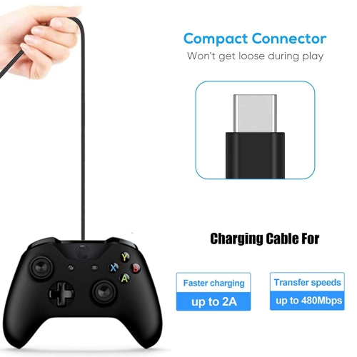 Replacement USB Type C Charge Cord Charging Cable for Xbox Elite Controller Series 2 and Xbox Series S/X, Sony PS5