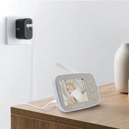 Charger Cable Replacement for Infant Optics DXR-8 / DXR8 PRO Monitor Unit, Round-Pin Power Cord 2-Pack