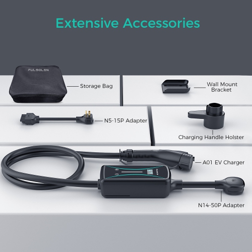Chargeur Fulsolen Levle 2 EV jusqu'à 40Amp V, 9,6kW a, 240 V, station de recharge pour véhicule électrique intérieur/extérieur avec câble