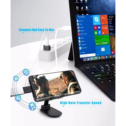 NIERBO 4 Pack USB to USB C Adapter with C Male to 3.0 Female Charger, Thunderbolt 4 to Type A OTG Converter for iPhone 14 13 12 15 Plus Pro Max,