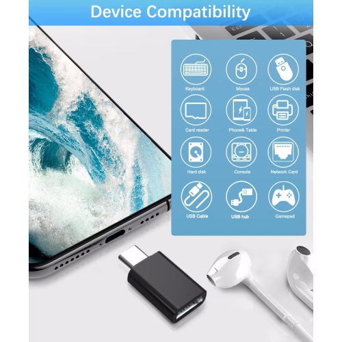 NIERBO 4 Pack USB to USB C Adapter with C Male to 3.0 Female Charger, Thunderbolt 4 to Type A OTG Converter for iPhone 14 13 12 15 Plus Pro Max,