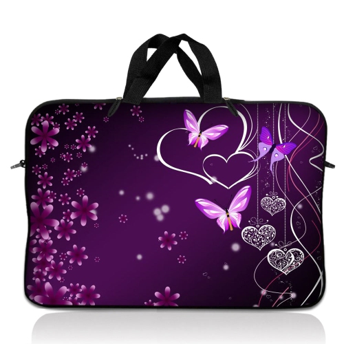 LSS  13.3 Inch Laptop Sleeve Bag Carrying Case Pouch w Handle for 13.3" 13" 12.1" 12" Apple Macbook, Gw, Acer, Asus, Dell, HP, Sony, Toshiba Heart