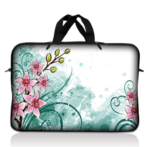 LSS  13.3 Inch Laptop Sleeve Bag Carrying Case Pouch w Handle for 13.3" 13" 12.1" 12" Apple Macbook, Gw, Acer, Asus, Dell, HP, Sony, Toshiba Flower