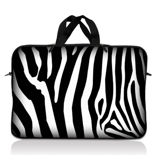 LSS  14.1 Inch Laptop Sleeve Bag Carrying Case Pouch With Handle for 14" 14.1" Apple Macbook, Gw, Acer, Asus, Dell, HP, Sony, Toshiba, Zebra Print