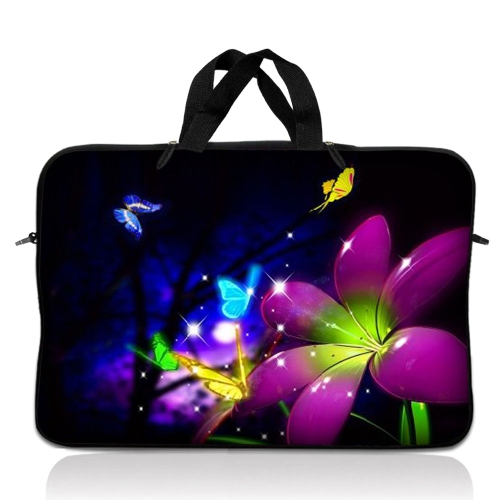 LSS  15.6 Inch Laptop Sleeve Bag Carrying Case Pouch w Handle for 14" 15" 15.4" 15.6" Apple Macbook, Gw, Acer, Asus, Dell, HP, Sony, Toshiba, Purple