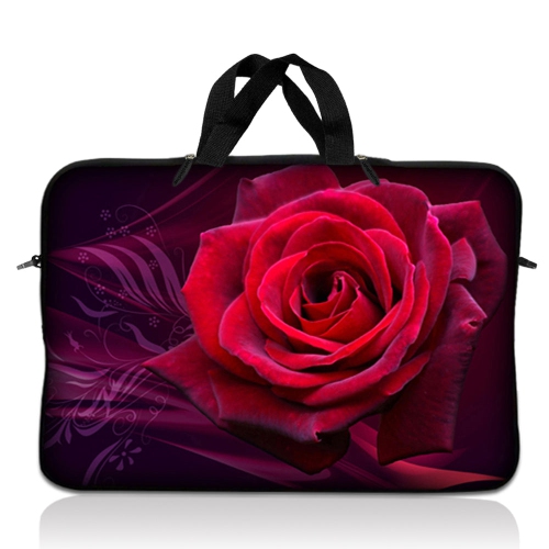 LSS  13.3 Inch Laptop Sleeve Bag Carrying Case Pouch w Handle for 13.3" 13" 12.1" 12" Apple Macbook, Gw, Acer, Asus, Dell, HP, Sony, Toshiba Rose