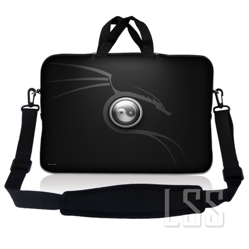LSS  Laptop Skin Shop 10-11.6 Inch Neoprene Laptop Sleeve Bag Carrying Case With Handle And Adjustable Shoulder Strap - Ying Yang In Black