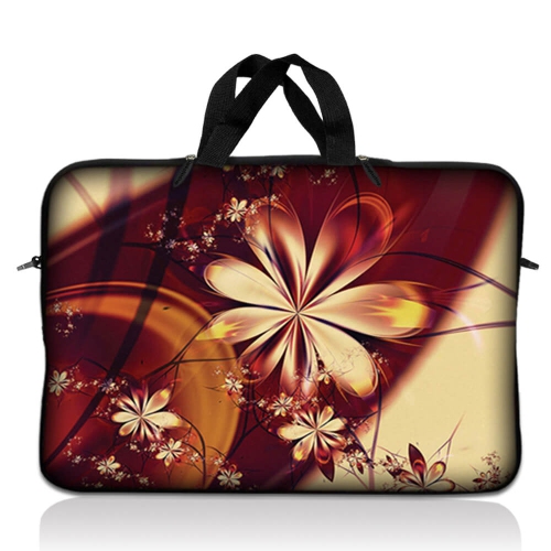 LSS  15.6 Inch Laptop Sleeve Bag Carrying Case Pouch w Handle for 14" 15" 15.4" 15.6" Apple Macbook, Gw, Acer, Asus, Dell, HP, Sony, Toshiba Flower