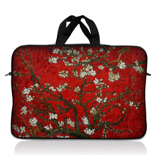 LSS  14.1 Inch Laptop Sleeve Bag Carrying Case Pouch With Handle for 14" 14.1" Apple Macbook, Gw, Acer, Asus, Dell, HP, Sony, Toshiba Almond Trees