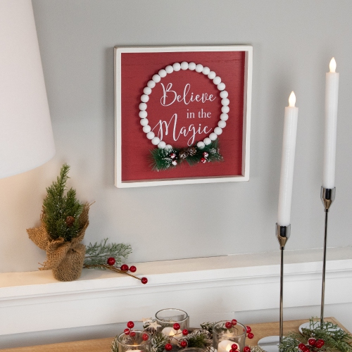 Believe in the Magic Framed Christmas Wall Sign - 9.75"
