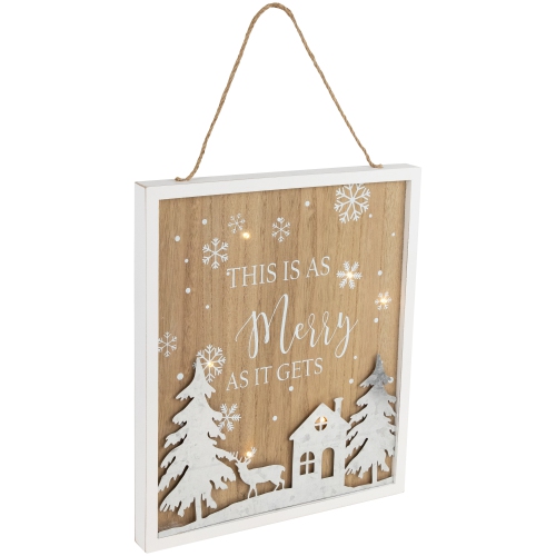 Lighted "This Is As Merry As It Gets" Christmas Wall Sign - 13.75"