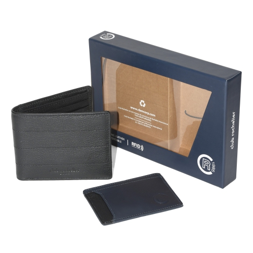 Club Rochelier Men's Billfold Wallet with Removable Card Holder